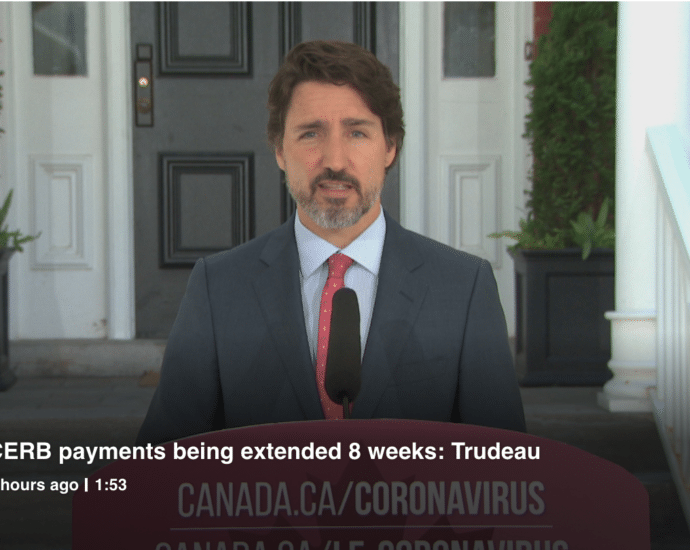 Trudeau addressing Canadians